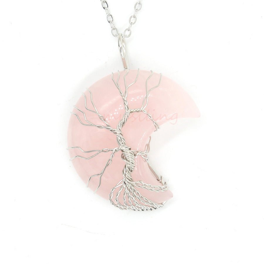 Natural Crystal Moon Pendant - Vintgedrifter