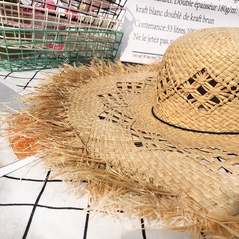 Natural Raffia Panama Wide Brim Sun Hat – Women's Floppy Beach Hat - Vintgedrifter