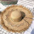 Natural Raffia Panama Wide Brim Sun Hat – Women's Floppy Beach Hat - Vintgedrifter