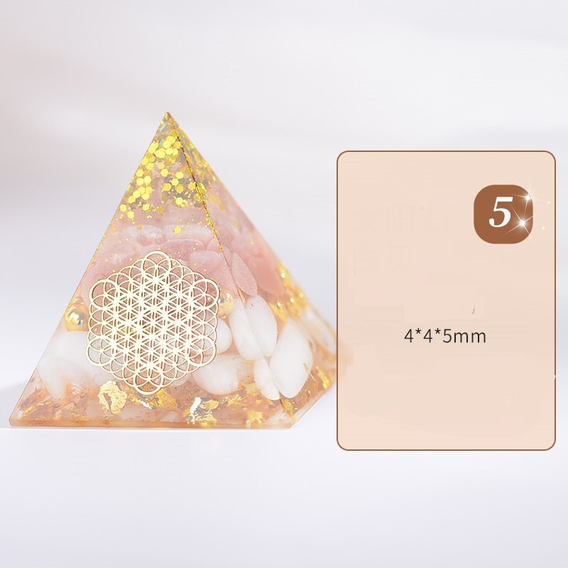 Orgone Pyramid – EMF Protection Energy Generator | Flower of Life Crystal Orgonite - Vintgedrifter