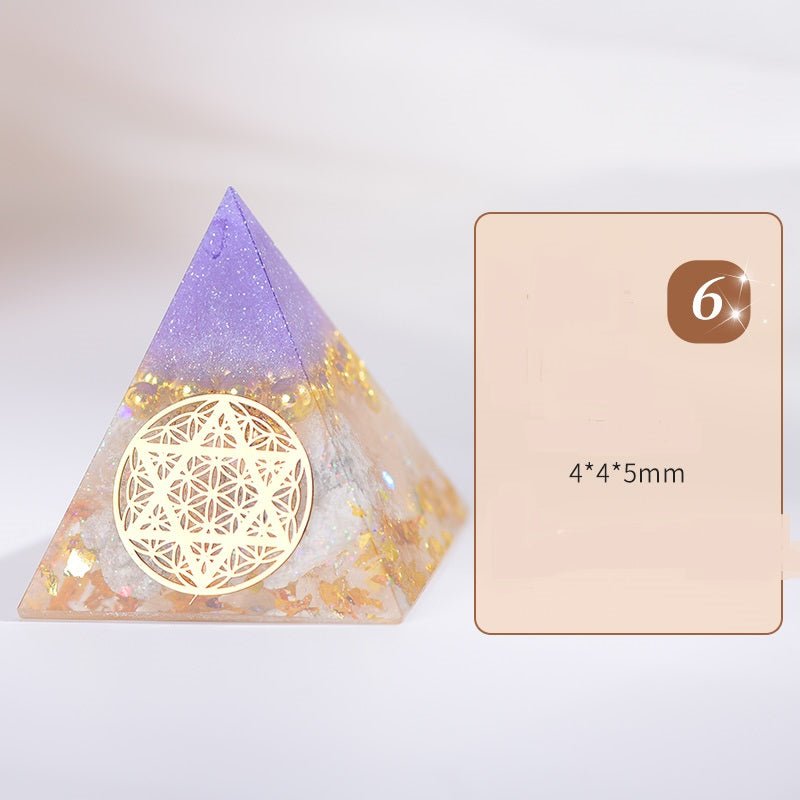 Orgone Pyramid – EMF Protection Energy Generator | Flower of Life Crystal Orgonite - Vintgedrifter