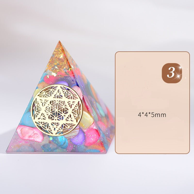 Orgone Pyramid – EMF Protection Energy Generator | Flower of Life Crystal Orgonite - Vintgedrifter