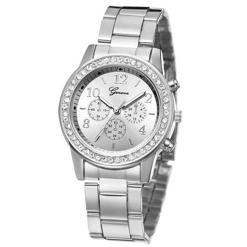 Rhinestone Jewelry Five-Piece Set – Watch, Bracelet, Necklace, Earrings & Ring | Gift Box - Vintgedrifter