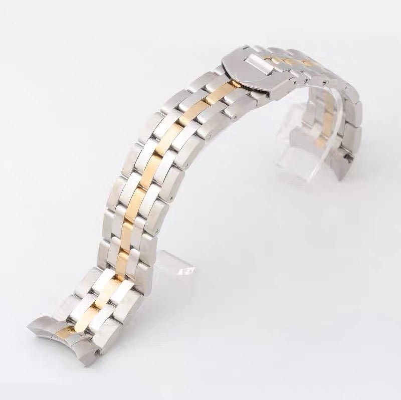 Stainless Steel Chain Watch Band – 20mm & 21mm | Gold & White - Vintgedrifter