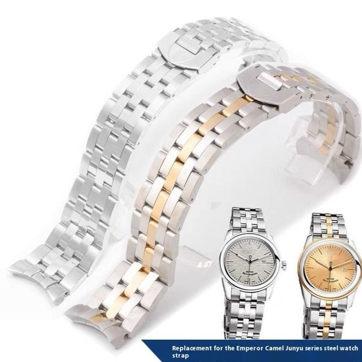 Stainless Steel Chain Watch Band – 20mm & 21mm | Gold & White - Vintgedrifter