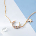 Star & Moon Diamond Bracelet – Electroplated Silver Women's Bracelet | Gift for Her - Vintgedrifter