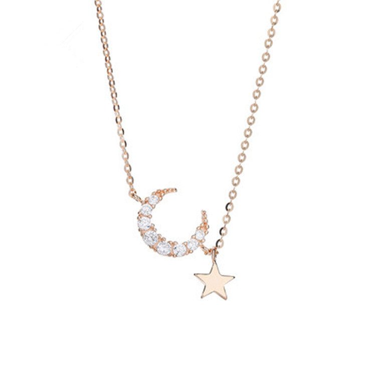 Star & Moon Diamond Bracelet – Electroplated Silver Women's Bracelet | Gift for Her - Vintgedrifter