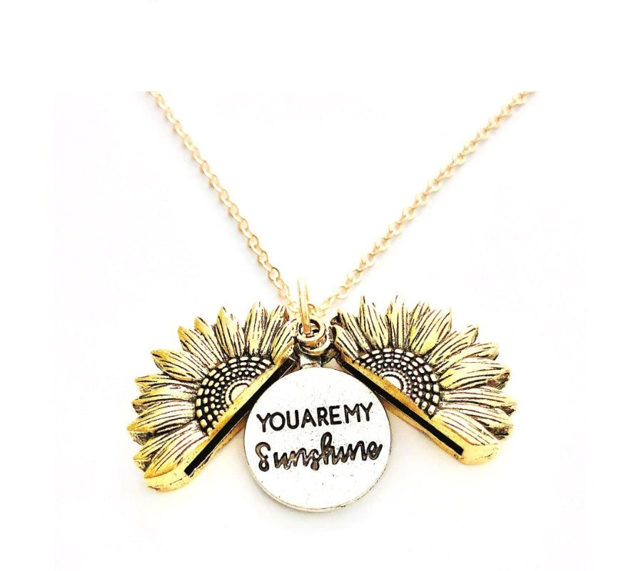 Sunflower Double Lettering Necklace - Vintgedrifter