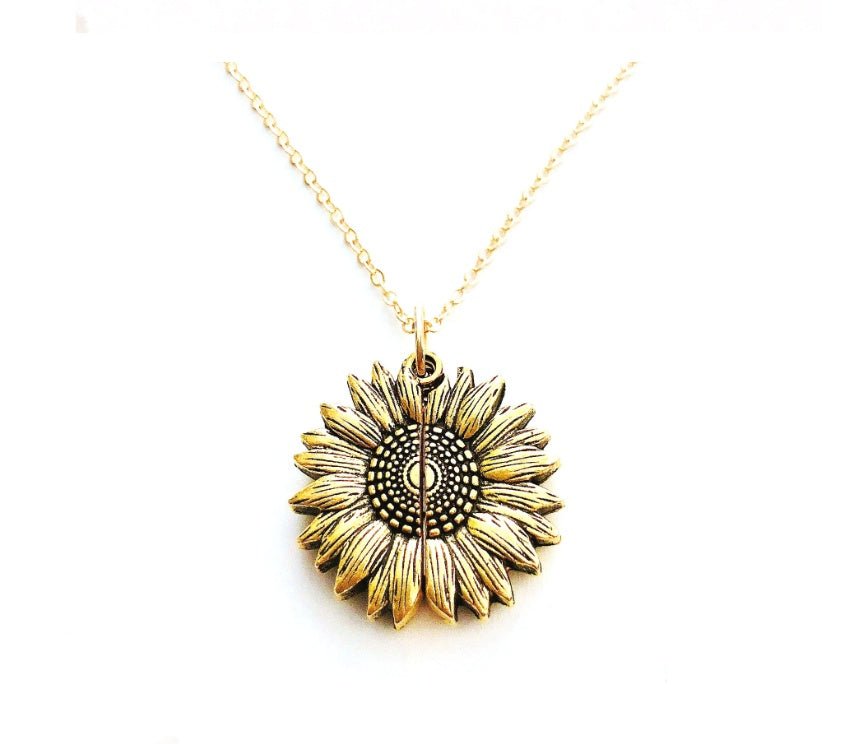 Sunflower Double Lettering Necklace - Vintgedrifter