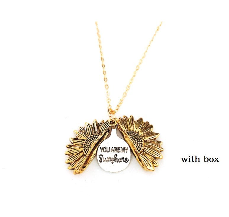 Sunflower Double Lettering Necklace - Vintgedrifter