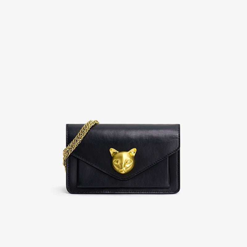 Top Layer Cowhide Leather Chain Bag – Luxury Landscape Print Crossbody - Vintgedrifter