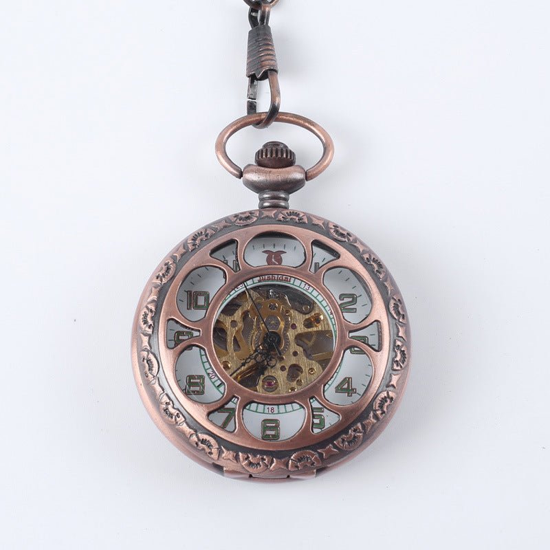 Vintage Antique Mechanical Pocket Watch – Round Dial Metal Strap | 4 Colors - Vintgedrifter