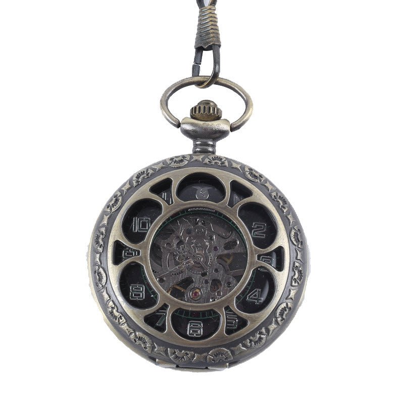 Vintage Antique Mechanical Pocket Watch – Round Dial Metal Strap | 4 Colors - Vintgedrifter
