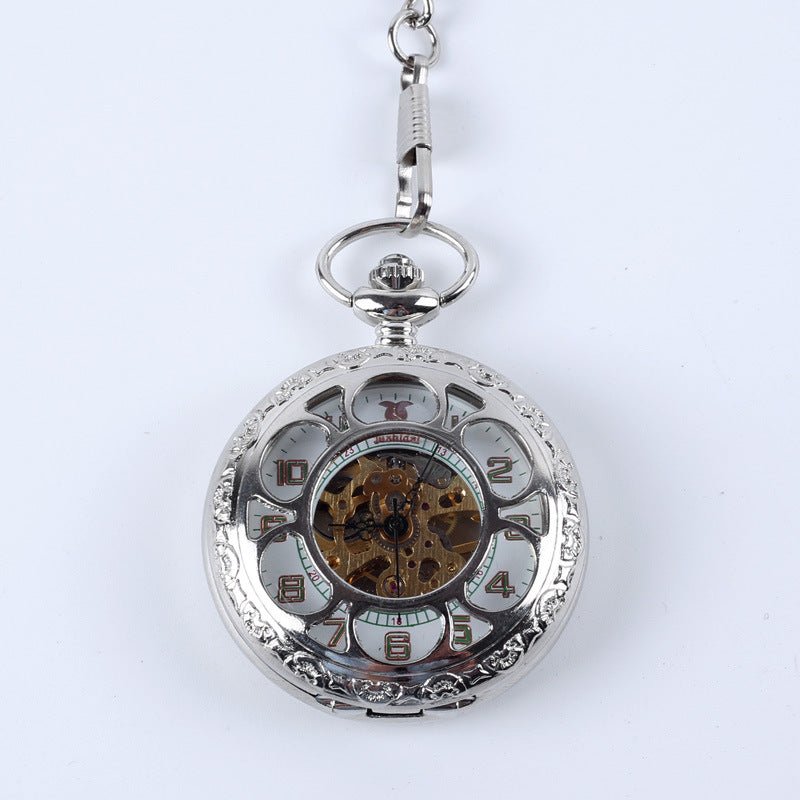Vintage Antique Mechanical Pocket Watch – Round Dial Metal Strap | 4 Colors - Vintgedrifter
