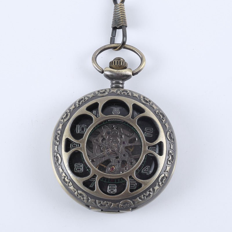Vintage Antique Mechanical Pocket Watch – Round Dial Metal Strap | 4 Colors - Vintgedrifter