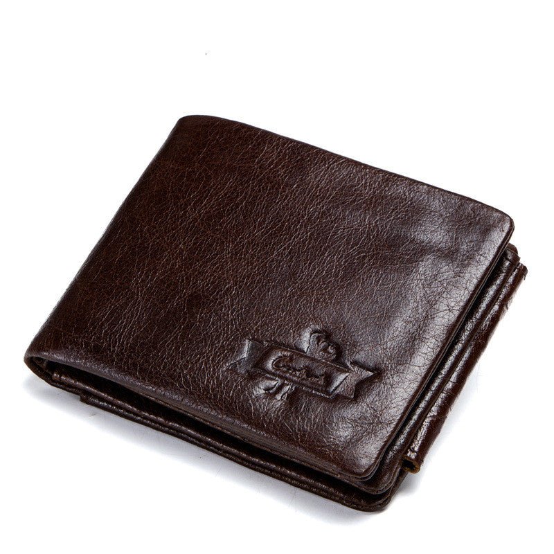 Vintage Crazy Horse Leather Tri-Fold Men's Wallet - Vintgedrifter