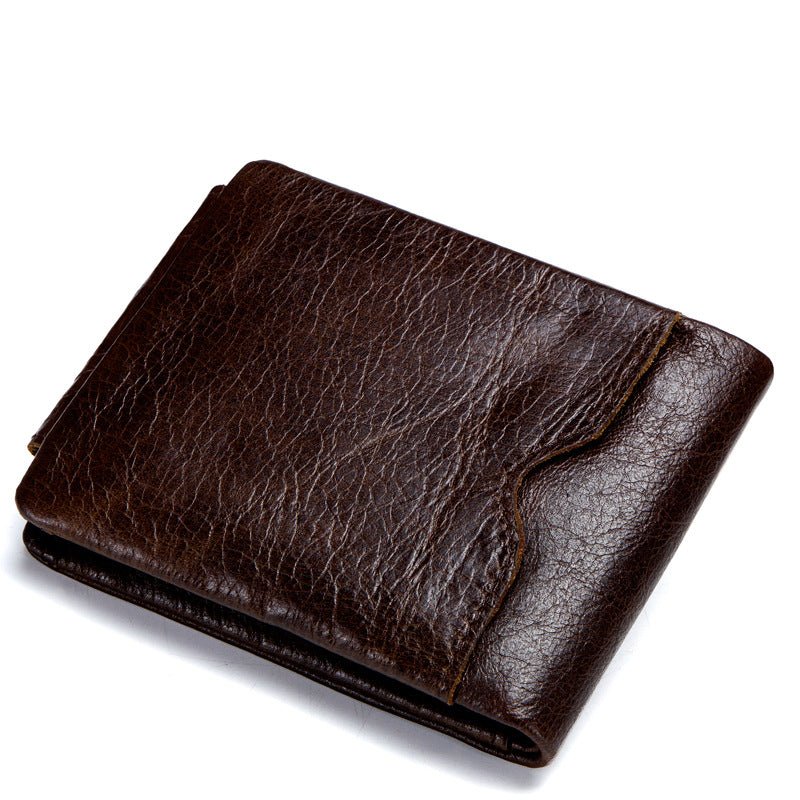 Vintage Crazy Horse Leather Tri-Fold Men's Wallet - Vintgedrifter