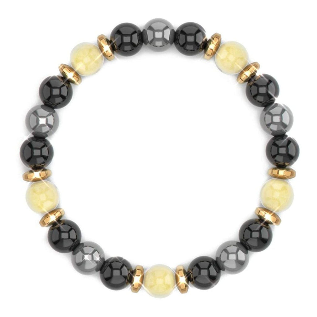 Volcanic Stone Feng Shui Bracelet – Unisex Tiger Eye & Crystal Bead Bracelet - Vintgedrifter