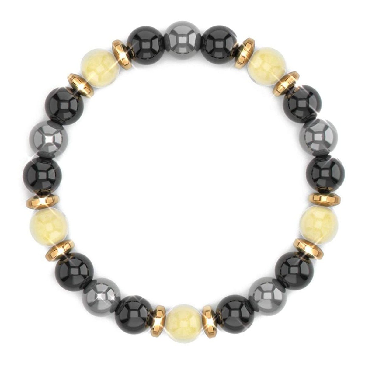 Volcanic Stone Feng Shui Bracelet – Unisex Tiger Eye & Crystal Bead Bracelet - Vintgedrifter
