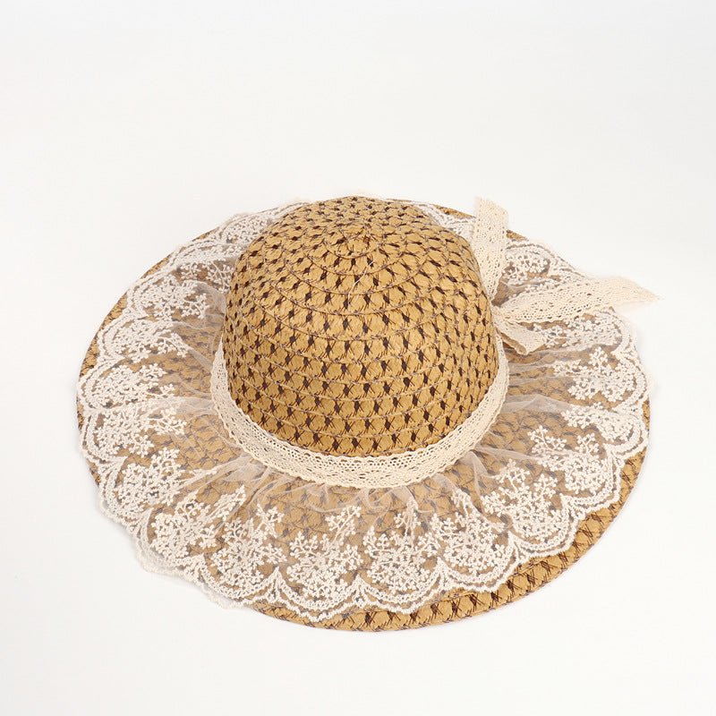 Wide Brim Lace Straw Beach Hat – Women's Sun Hat - Vintgedrifter