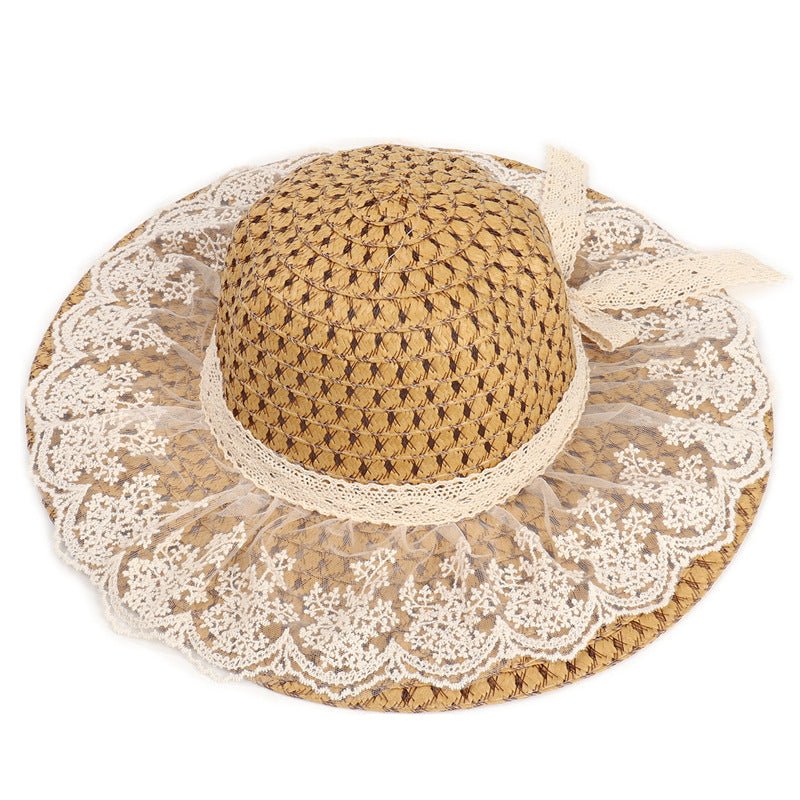 Wide Brim Lace Straw Beach Hat – Women's Sun Hat - Vintgedrifter