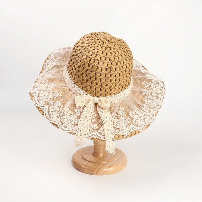 Wide Brim Lace Straw Beach Hat – Women's Sun Hat - Vintgedrifter