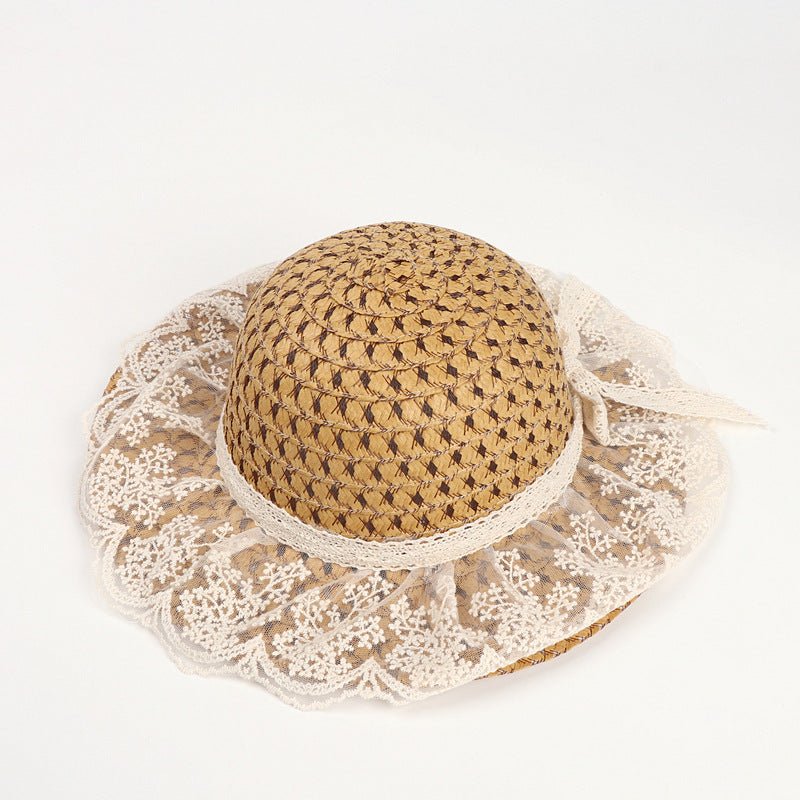 Wide Brim Lace Straw Beach Hat – Women's Sun Hat - Vintgedrifter