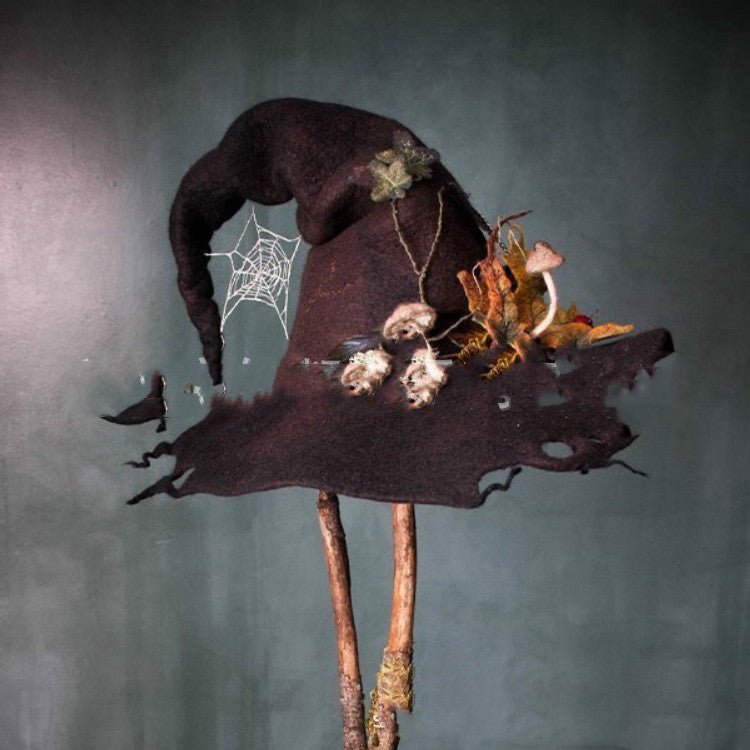 Wool Felt Witch Hat – Halloween Costume & Cosplay Party Hat for Women - Vintgedrifter